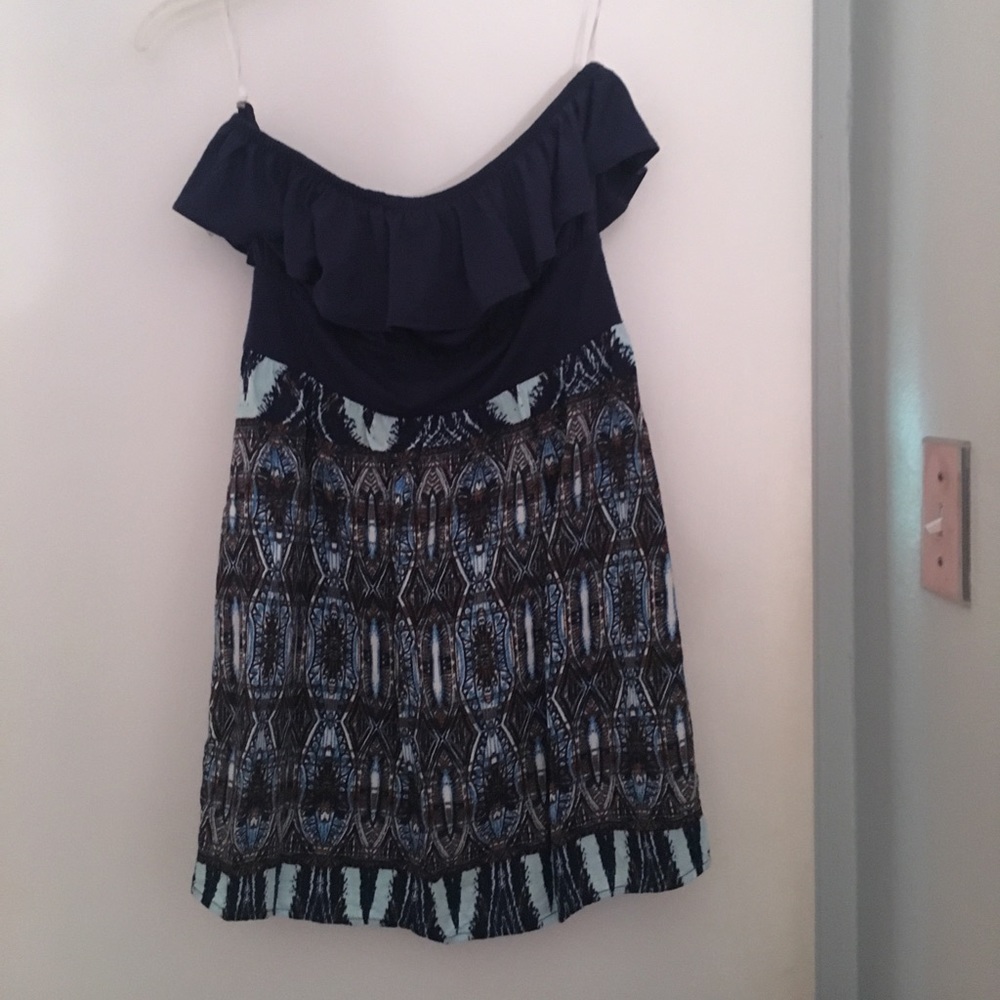 Blue Strapless Dress